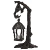 BOUGEOIR LANTERNE ARBRE CHAUVE-SOURIS RÉSINE 37CM