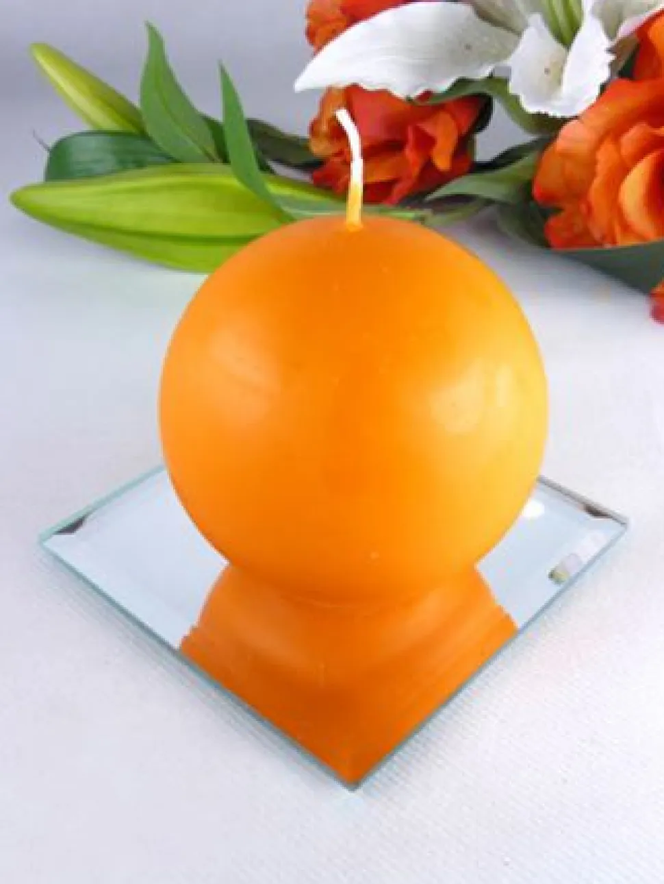 BOUGIE BOULE SÉCURITÉ 10H 60MM MANDARINE