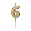 BOUGIE CHIFFRE 6 CIRE ANNIVERSAIRE 4.5CM OR