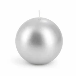 BOUGIE CIRE SPHÈRE 10H 60MM ARGENT