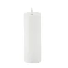 BOUGIE LED CYLINDRIQUE CIRE BRILLANT 20X7CM BLANC