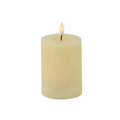 BOUGIE LED CYLINDRIQUE CIRE BRILLANT 10X7CM IVOIRE