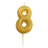 BOUGIE OR PAILLETTÉ CHIFFRE 8