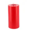 BOUGIE PILIER CIRE GLOSSY FLAMME LED 7X15CM ROUGE