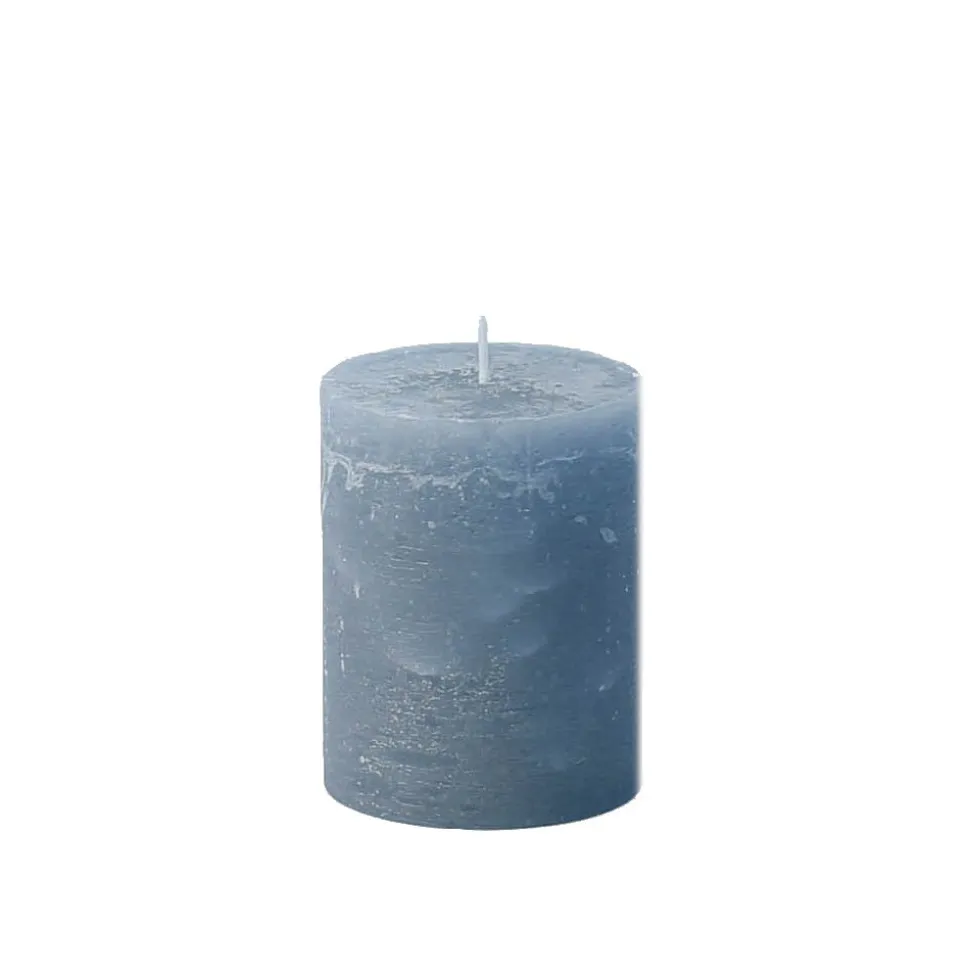 BOUGIE PILIER CIRE RUSTIQUE 8X6CM 25H BLEU ORAGE