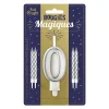 BOUGIES CHIFFRE 0 MÈCHE MAGIQUE 11CM BLANC