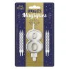BOUGIES CHIFFRE 8 MÈCHE MAGIQUE 11CM BLANC