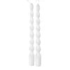 2 BOUGIES FLAMBEAU TORSADÉES 25CM 7H BLANC