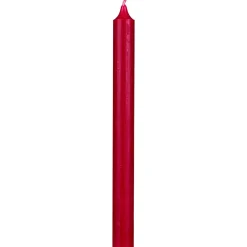 4 BOUGIES FLAMBEAUX RUSTIQUE 25CM 10H ROUGE