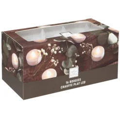 16 BOUGIES LUMINEUSE LED CHAUFFE-PLAT 4X3.7CM