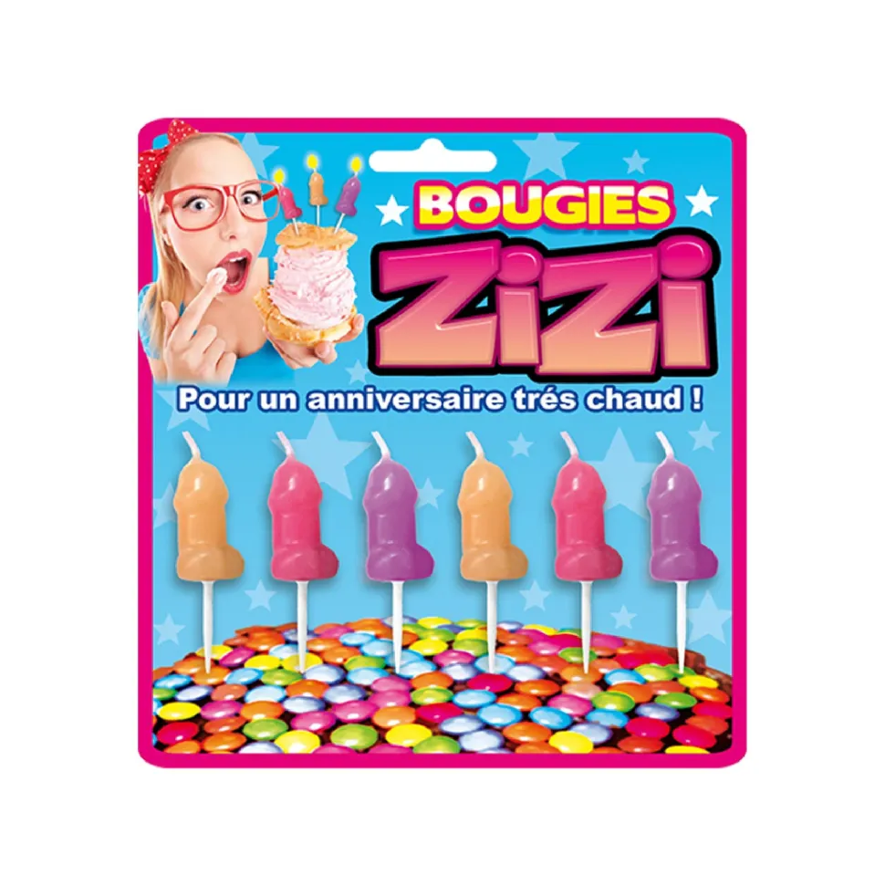 6 BOUGIES PÉNIS CIRE ANNIVERSAIRE CHAUD 5CM