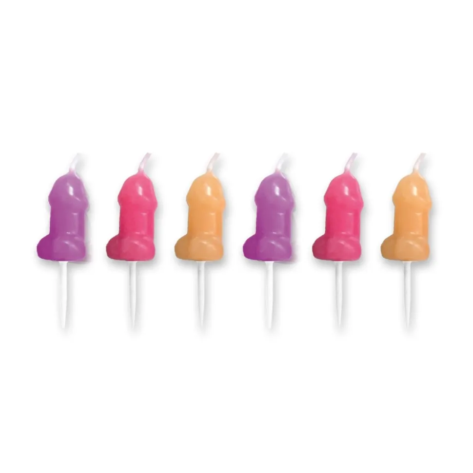 6 BOUGIES PÉNIS CIRE ANNIVERSAIRE CHAUD 5CM