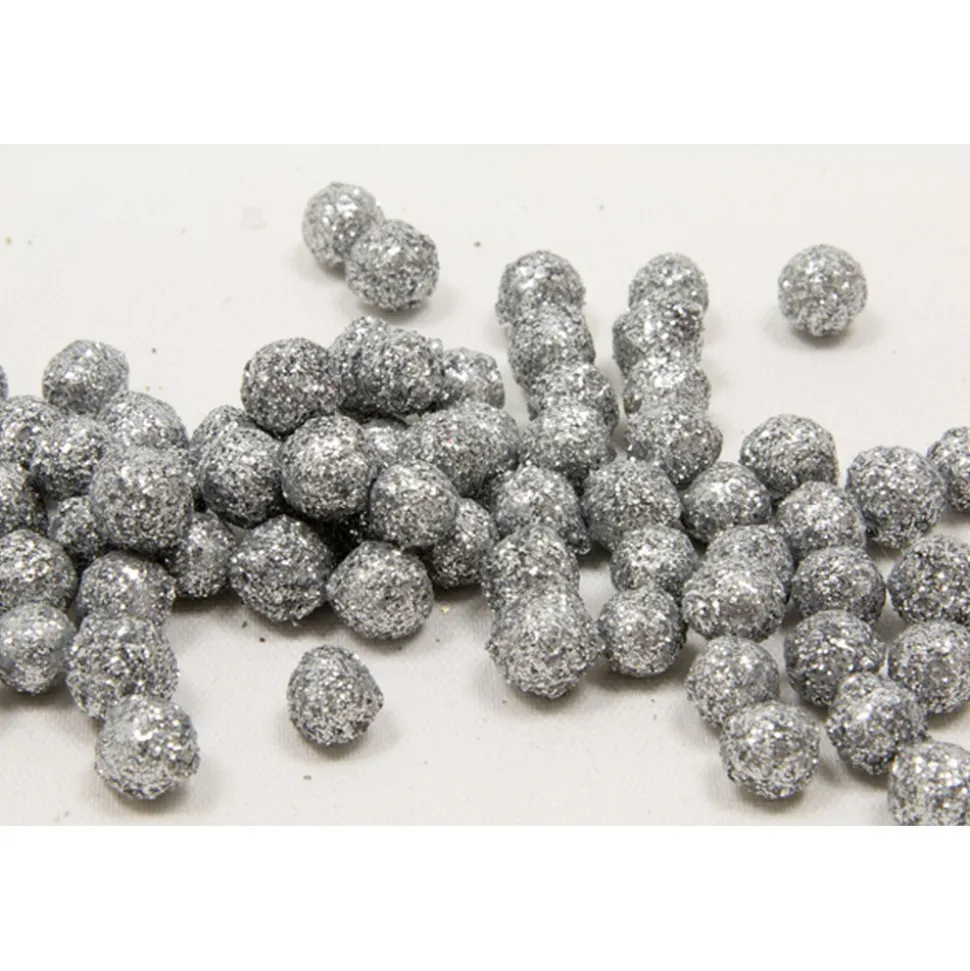 BOULES DÉCO PAILLETÉES 8MM 10G ARGENT