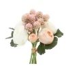 BOUQUET ARTIFICIEL RENONCULE TRÈFLE 28CM ROSE