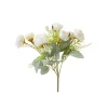 BOUQUET COMPOSÉ FLEURS ARTIFICIEL 35CM BLANC