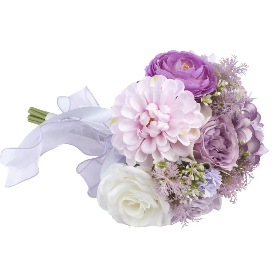 BOUQUET ROND BUTTERFLY ARTIFICIEL 32CM VIOLET