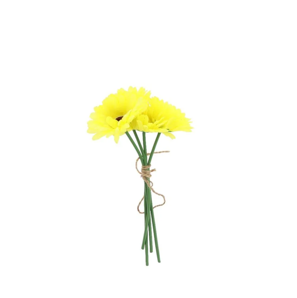 BOUQUET 3 TIGES GERMINI ARTIFICIEL 25CM JAUNE
