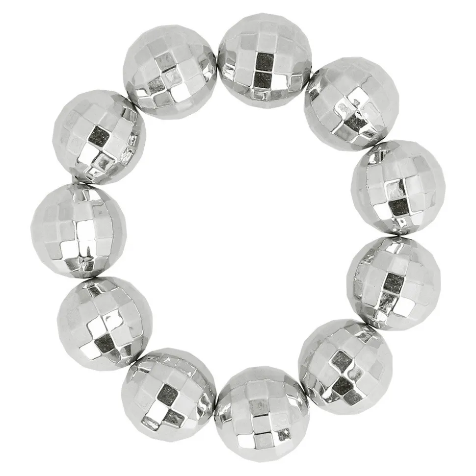 BRACELET BOULES À FACETTES ARGENT DISCO ADULTE