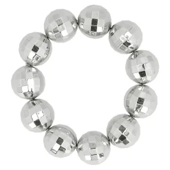 BRACELET BOULES À FACETTES ARGENT DISCO ADULTE