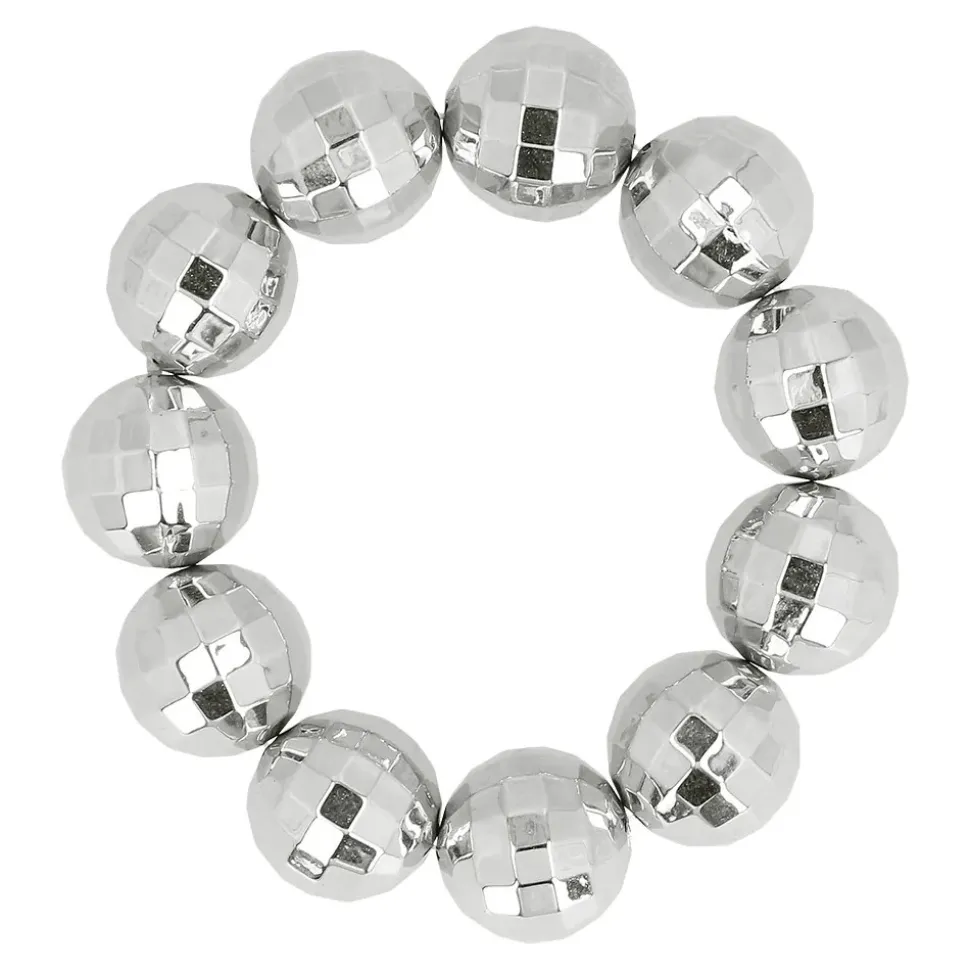 BRACELET BOULES À FACETTES ARGENT DISCO ADULTE