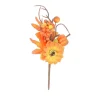 BRANCHE DÉCO AUTOMNALE SUR TIGE 13CM ORANGE AMBRE