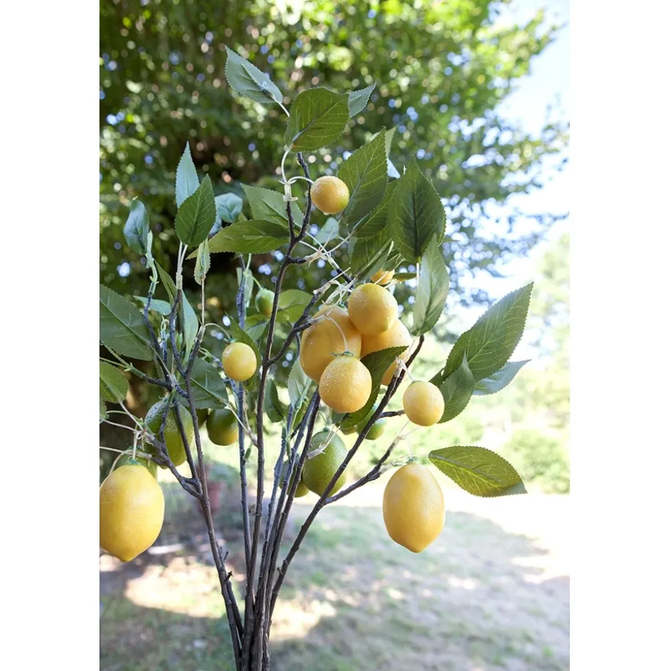 BRANCHE 6 FRUITS CITRON ARTIFICIEL 79CM JAUNE