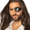 4 CACHES-IL PLASTIQUE PIRATE JOLLY ROGER ADULTE