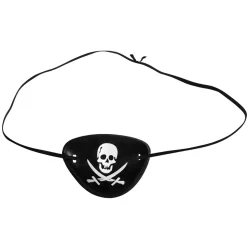 4 CACHES-IL PLASTIQUE PIRATE JOLLY ROGER ADULTE