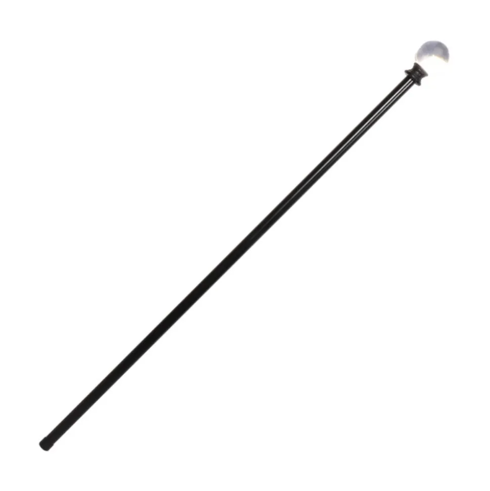 CANNE MÉTAL POMMEAU BOULE CRISTAL RÉSINE 94CM NOIR