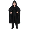 CAPE CAPUCHE VELOURS 120CM NOIR ENFANT