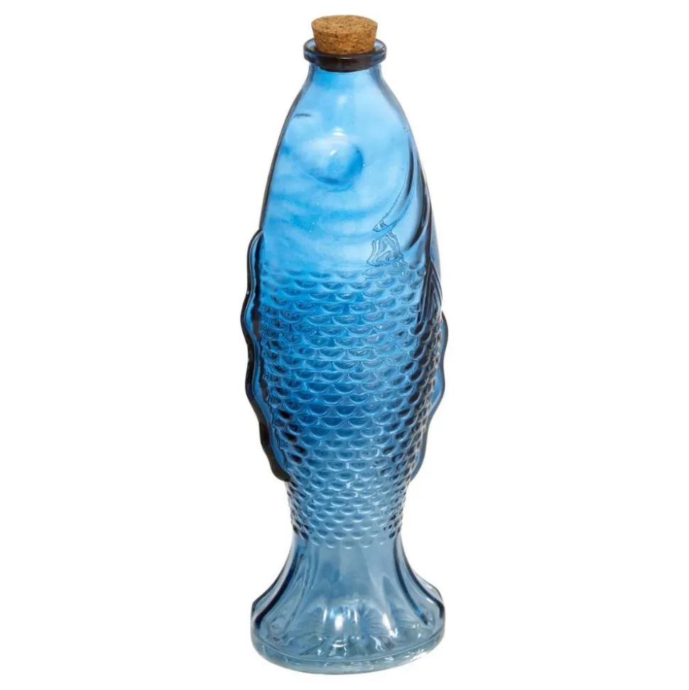 CARAFE VERRE POISSON OCÉAN 54CL BLEU