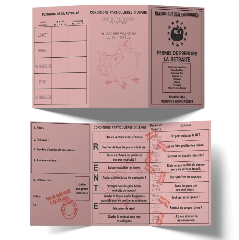CARTE PERMIS DE PRENDRE LA RETRAITE