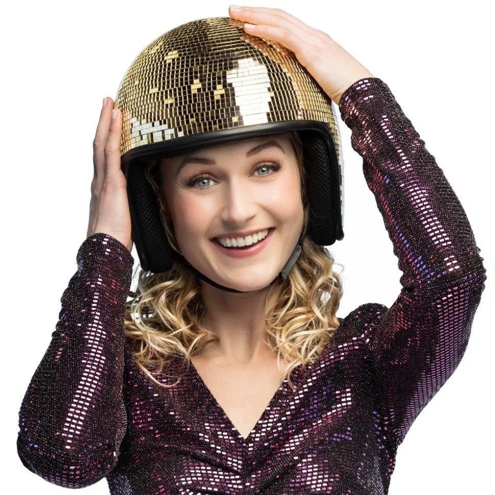 CASQUE BOULE À FACETTES DISCO OR ADULTE