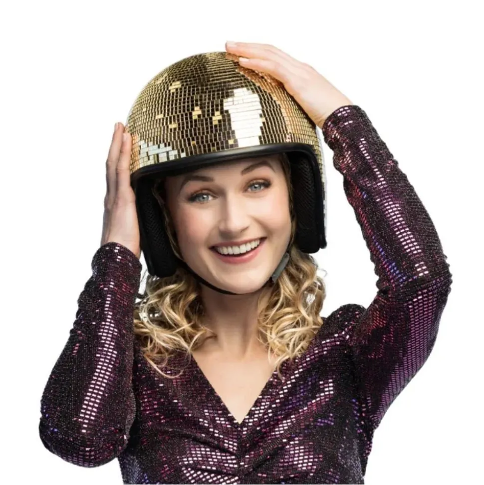 CASQUE BOULE À FACETTES DISCO OR ADULTE