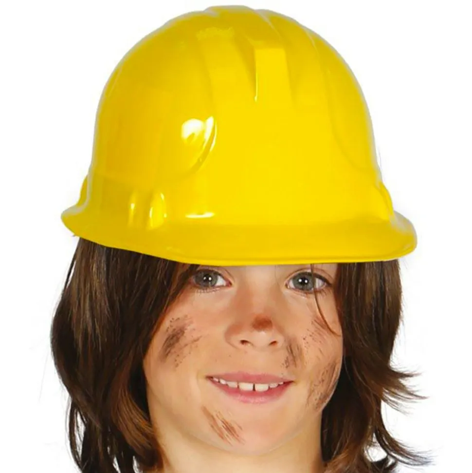 CASQUE CHANTIER OUVRIER JAUNE ENFANT