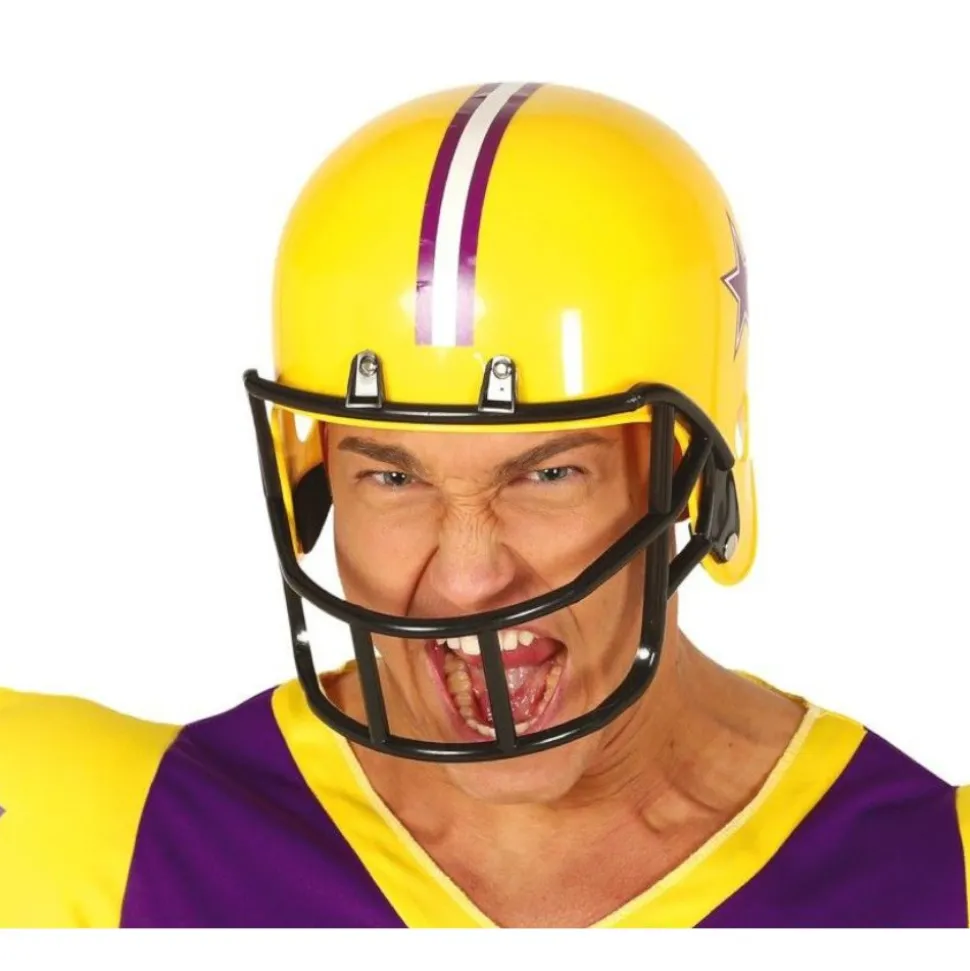 CASQUE FOOTBALLEUR AMÉRICAIN JAUNE NFL ADULTE