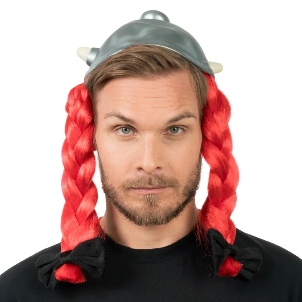CASQUE GAULOIS LATEX TRESSES NUDS OBÉLIX ADULTE