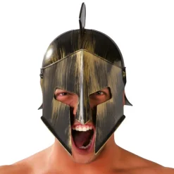 CASQUE SPARTIATE ROBUSTE OR ANTIQUE ADULTE