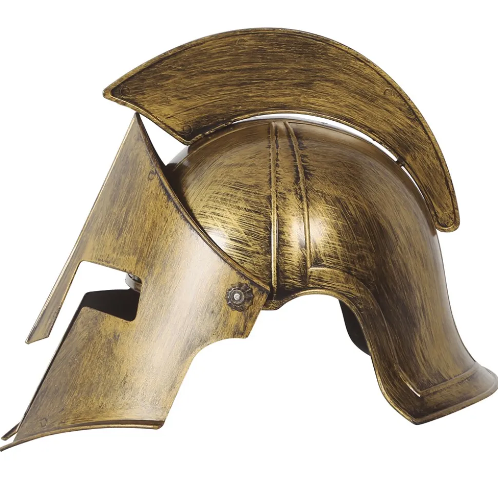 CASQUE SPARTIATE ROBUSTE OR ANTIQUE ADULTE