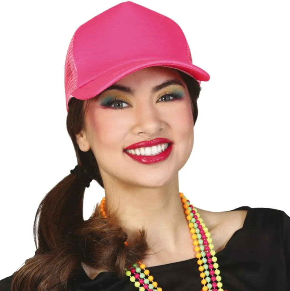 CASQUETTE CAMIONNEUR ANNÉES 80 ROSE FLUO ADULTE