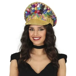 CASQUETTE CAPITAINE LOVE STRASS MULTICOLORE ADULTE