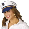 CASQUETTE DE CAPITAINE BLANC BLEU MARIN ADULTE