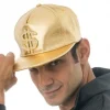 CASQUETTE DOLLARS RAPPEUR OR ADULTE