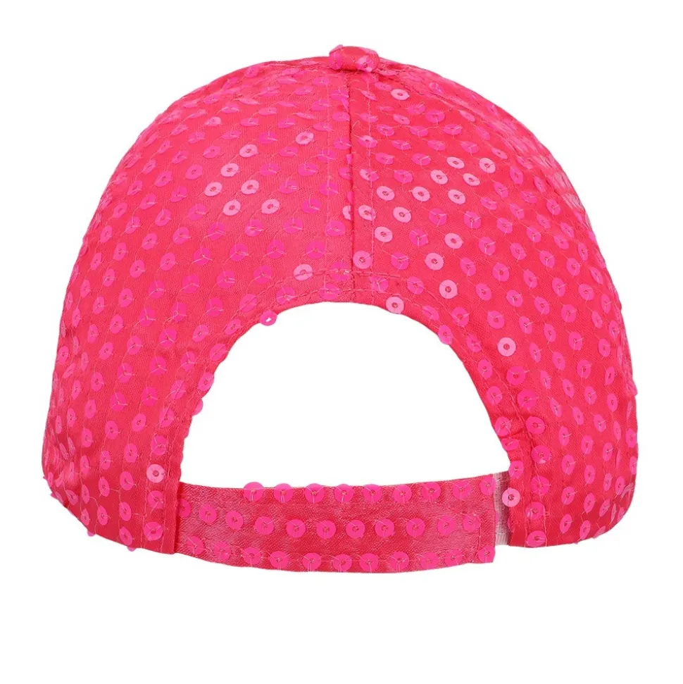 CASQUETTE FESTIVE SEQUINS FLUO ROSE ADULTE