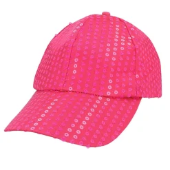 CASQUETTE FESTIVE SEQUINS FLUO ROSE ADULTE