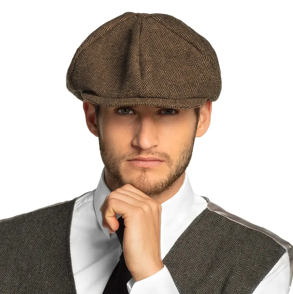 CASQUETTE GAVROCHE COTON BIRMINGHAM BRUN ADULTE