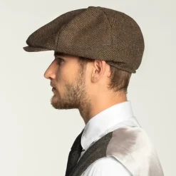 CASQUETTE GAVROCHE COTON BIRMINGHAM BRUN ADULTE