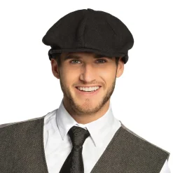 CASQUETTE GAVROCHE COTON BIRMINGHAM NOIR ADULTE