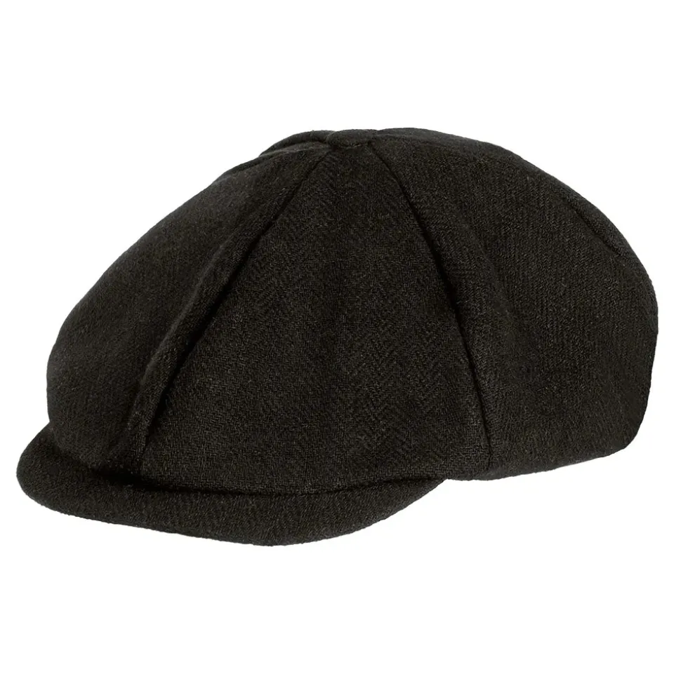 CASQUETTE GAVROCHE COTON BIRMINGHAM NOIR ADULTE