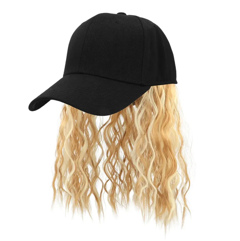 CASQUETTE PERRUQUE CHEVEUX LONGS BLOND ADULTE